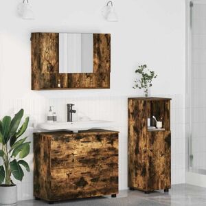 Bathroom Furniture Set with Drawer with Shelf 3 pcs Smoked Oak vidaXL Bathroom Furniture Set with Drawer with Shelf 3 pcs Smoked Oak vidaXL