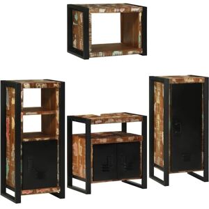 Bathroom Furniture Set 4 pcs Multicolour Solid Reclaimed Wood vidaXL Bathroom Furniture Set 4 pcs Multicolour Solid Reclaimed Wood vidaXL