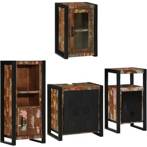 Bathroom Furniture Set 4 pcs Multicolour Solid Reclaimed Wood vidaXL Bathroom Furniture Set 4 pcs Multicolour Solid Reclaimed Wood vidaXL