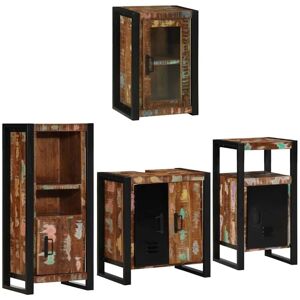 Bathroom Furniture Set 4 pcs Multicolour Solid Reclaimed Wood vidaXL Bathroom Furniture Set 4 pcs Multicolour Solid Reclaimed Wood vidaXL