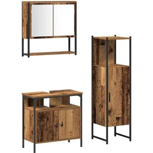 BONNEVIE Bathroom Furniture Set with Door 3 pcs Brown 33 x 33 x 120.5 cm CFW46550 BONNEVIE Bathroom Furniture Set with Door 3 pcs Brown 33 x 33 x 120.5 cm CFW46550