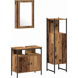 BONNEVIE Bathroom Furniture Set with Door 3 pcs Brown 33 x 33 x 120.5 cm CFW74627 BONNEVIE Bathroom Furniture Set with Door 3 pcs Brown 33 x 33 x 120.5 cm CFW74627