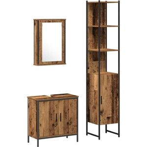 BONNEVIE Bathroom Furniture Set with Shelf 3 pcs Brown Engineered wood CFW51088 BONNEVIE Bathroom Furniture Set with Shelf 3 pcs Brown Engineered wood CFW51088