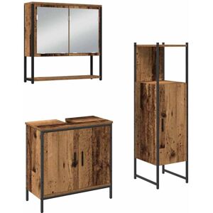 BONNEVIE Bathroom Furniture Set with Storage 3 pcs Brown Engineered wood CFW45953 BONNEVIE Bathroom Furniture Set with Storage 3 pcs Brown Engineered wood CFW45953