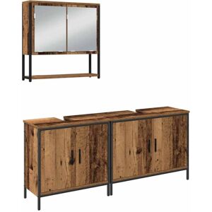 BONNEVIE Bathroom Furniture Set with Storage 3 pcs Brown Engineered wood CFW54262 BONNEVIE Bathroom Furniture Set with Storage 3 pcs Brown Engineered wood CFW54262