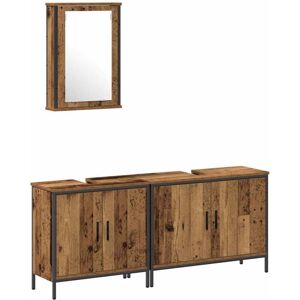 BONNEVIE Bathroom Furniture Set with Storage 3 pcs Brown Engineered wood CFW68408 BONNEVIE Bathroom Furniture Set with Storage 3 pcs Brown Engineered wood CFW68408