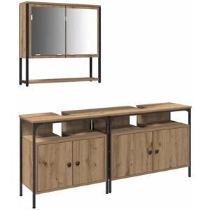 BONNEVIE Bathroom Furniture Set with Storage 3 pcs Brown Engineered wood CFW92819 BONNEVIE Bathroom Furniture Set with Storage 3 pcs Brown Engineered wood CFW92819