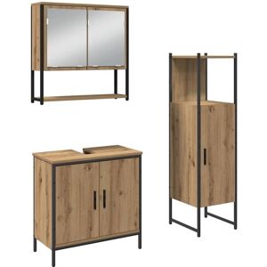 BONNEVIE Bathroom Furniture Set with Storage 3 pcs Brown Engineered wood CFW98739 BONNEVIE Bathroom Furniture Set with Storage 3 pcs Brown Engineered wood CFW98739
