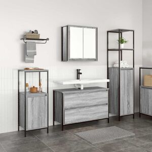 Vidaxl - Bathroom Furniture Set 3 pcs Grey sonoma 90 x 34.5 x 60 cm Vidaxl - Bathroom Furniture Set 3 pcs Grey sonoma 90 x 34.5 x 60 cm