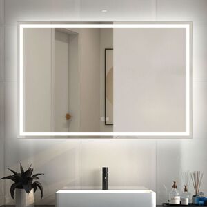 Biubiubath - Bluetooth Bathroom led Mirror with Shaver Socket 3 Lighting Modes 1400x800mm Smart Bathroom Mirror with led Light Demister Biubiubath - Bluetooth Bathroom led Mirror with Shaver Socket 3 Lighting Modes 1400x800mm Smart Bathroom Mirror with led Light Demister