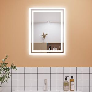 Aica Sanitaire - 500x700mm Bathroom Mirror with led Lights, Anti Fog Touch Sensor Vanity Wall Mounted Frameless Vertical or Horizontal IP44 Rated Aica Sanitaire - 500x700mm Bathroom Mirror with led Lights, Anti Fog Touch Sensor Vanity Wall Mounted Frameless Vertical or Horizontal IP44 Rated