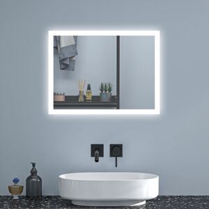 Sky Bathroom - 800x600mm Bathroom Mirror with led Lights,Shaver Socket and 2 usb Ports Anti Fog Touch Vertical Horizontal Sky Bathroom - 800x600mm Bathroom Mirror with led Lights,Shaver Socket and 2 usb Ports Anti Fog Touch Vertical Horizontal