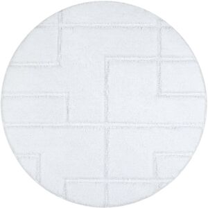 Rugsx - Bathroom rug supreme circle lines, non-slip, soft - white white rotondo 50 cm Rugsx - Bathroom rug supreme circle lines, non-slip, soft - white white rotondo 50 cm