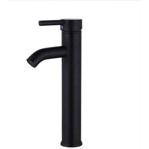 SHUNLI Bathroom Sink Faucet High Arc Stainless Steel Single Lever Hot and Cold Water with 2 Hoses Included,Black SHUNLI Bathroom Sink Faucet High Arc Stainless Steel Single Lever Hot and Cold Water with 2 Hoses Included,Black