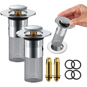 Aiperq - Bathroom Sink Stopper, Pop-up Drain Filter with Removable Stainless Steel Filter Basket, Bathroom Sink Drain Filter, for Bathroom Sink Aiperq - Bathroom Sink Stopper, Pop-up Drain Filter with Removable Stainless Steel Filter Basket, Bathroom Sink Drain Filter, for Bathroom Sink