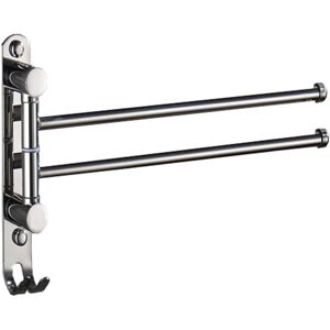 TINOR Bathroom Towel Rack with 2 Bars 180° Rotating Towel Dryer SUS304 Stainless Steel Wall Mounted Towel Rail Towel Dryer for Bathroom Kitchen Sink TINOR Bathroom Towel Rack with 2 Bars 180° Rotating Towel Dryer SUS304 Stainless Steel Wall Mounted Towel Rail Towel Dryer for Bathroom Kitchen Sink