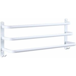DEWDAT Bathroom Wall Mounted Towel Rack Towel Shelf with Hooks (White, 50CM) DEWDAT Bathroom Wall Mounted Towel Rack Towel Shelf with Hooks (White, 50CM)