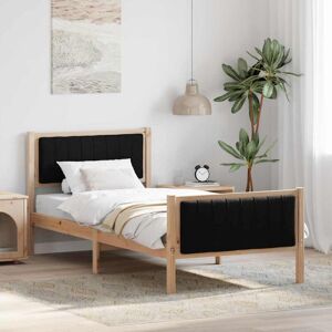 Bed frame Brown and black 90 x 190 cm Solid pine wood vidaXL Bed frame Brown and black 90 x 190 cm Solid pine wood vidaXL