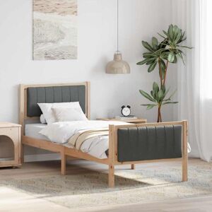 Bed frame Brown and dark grey 80 x 200 cm Solid pine wood vidaXL Bed frame Brown and dark grey 80 x 200 cm Solid pine wood vidaXL