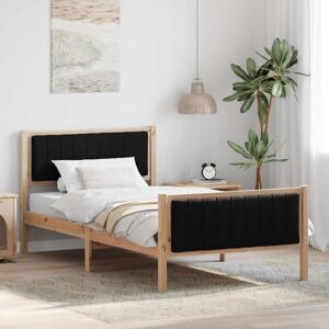 Bed frame Brown and black 100 x 200 cm Solid pine wood vidaXL Bed frame Brown and black 100 x 200 cm Solid pine wood vidaXL