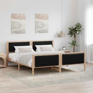 Bed frame Brown and black 180 x 200 cm Solid pine wood vidaXL Bed frame Brown and black 180 x 200 cm Solid pine wood vidaXL