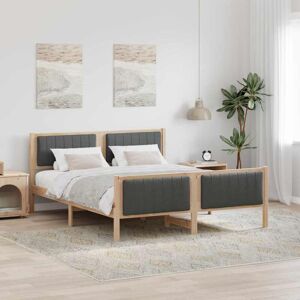 Bed frame Brown and dark grey 150 x 200 cm Solid pine wood vidaXL Bed frame Brown and dark grey 150 x 200 cm Solid pine wood vidaXL