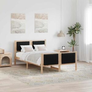 Bed frame Brown and black 120 x 190 cm Solid pine wood vidaXL Bed frame Brown and black 120 x 190 cm Solid pine wood vidaXL