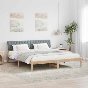 Bed frame Brown and light grey 180 x 200 cm Solid pine wood vidaXL Bed frame Brown and light grey 180 x 200 cm Solid pine wood vidaXL