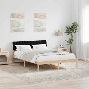 Bed frame Brown and black 140 x 190 cm Solid pine wood vidaXL Bed frame Brown and black 140 x 190 cm Solid pine wood vidaXL