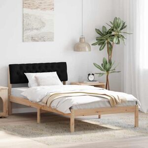 Bed frame Brown and black 100 x 200 cm Solid pine wood vidaXL Bed frame Brown and black 100 x 200 cm Solid pine wood vidaXL