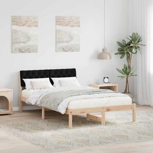 Bed frame Brown and black 120 x 190 cm Solid pine wood vidaXL Bed frame Brown and black 120 x 190 cm Solid pine wood vidaXL