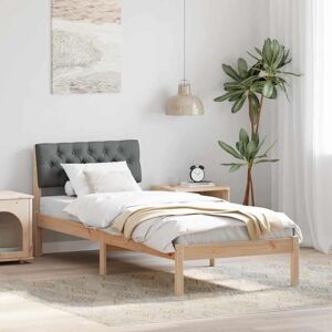 Bed frame Brown and dark grey 80 x 200 cm Solid pine wood vidaXL Bed frame Brown and dark grey 80 x 200 cm Solid pine wood vidaXL