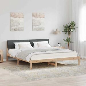 Bed frame Brown and dark grey 200 x 200 cm Solid pine wood vidaXL Bed frame Brown and dark grey 200 x 200 cm Solid pine wood vidaXL