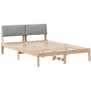 Bed frame Brown and light grey 140 x 190 cm Solid pine wood vidaXL Bed frame Brown and light grey 140 x 190 cm Solid pine wood vidaXL