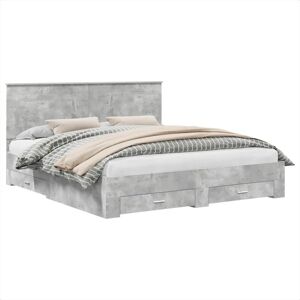 Bed Frame Concrete Grey 180 x 200 cm Engineered Wood vidaXL Bed Frame Concrete Grey 180 x 200 cm Engineered Wood vidaXL