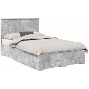Bed Frame Concrete Grey 120 x 190 cm Engineered Wood vidaXL Bed Frame Concrete Grey 120 x 190 cm Engineered Wood vidaXL