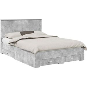 Bed Frame Concrete Grey 160 x 200 cm Engineered Wood vidaXL Bed Frame Concrete Grey 160 x 200 cm Engineered Wood vidaXL
