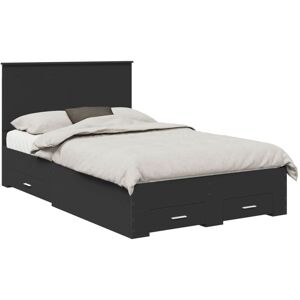 Bed Frame with Headboard Black 120 x 190 cm Engineered Wood vidaXL Bed Frame with Headboard Black 120 x 190 cm Engineered Wood vidaXL