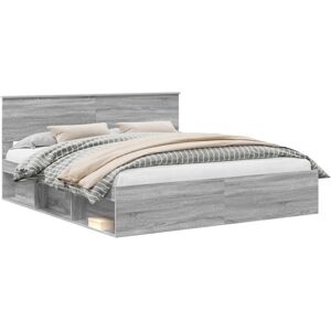Bed Frame Grey Sonoma 200 x 200 cm Engineered wood vidaXL Bed Frame Grey Sonoma 200 x 200 cm Engineered wood vidaXL