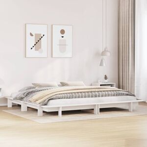 Bed Frame without Mattress White 200x200 cm Solid Wood Pine vidaXL Bed Frame without Mattress White 200x200 cm Solid Wood Pine vidaXL