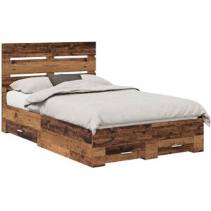 Bed Frame with Drawer Old Wood 135 x 190 cm Engineered Wood vidaXL Bed Frame with Drawer Old Wood 135 x 190 cm Engineered Wood vidaXL