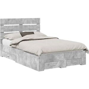 Bed Frame Concrete Grey 120 x 190 cm Engineered Wood vidaXL Bed Frame Concrete Grey 120 x 190 cm Engineered Wood vidaXL