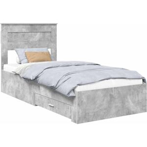 Bed Frame Concrete Grey 100 x 200 cm Engineered Wood vidaXL Bed Frame Concrete Grey 100 x 200 cm Engineered Wood vidaXL