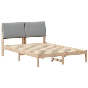 Bed frame Brown and light grey 140 x 190 cm Solid pine wood vidaXL Bed frame Brown and light grey 140 x 190 cm Solid pine wood vidaXL