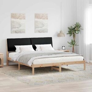 Bed frame Brown and black 180 x 200 cm Solid pine wood vidaXL Bed frame Brown and black 180 x 200 cm Solid pine wood vidaXL