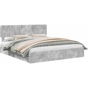 Storage Bed Concrete Grey 180 x 200 cm Engineered Wood vidaXL Storage Bed Concrete Grey 180 x 200 cm Engineered Wood vidaXL