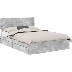 Storage Bed Concrete Grey 150 x 200 cm Engineered Wood vidaXL Storage Bed Concrete Grey 150 x 200 cm Engineered Wood vidaXL