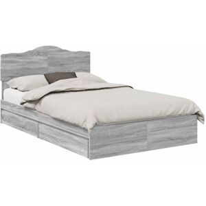 Storage Bed Grey Sonoma 120 x 200 cm Engineered Wood vidaXL Storage Bed Grey Sonoma 120 x 200 cm Engineered Wood vidaXL