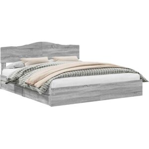 Storage Bed Grey Sonoma 200 x 200 cm Engineered Wood vidaXL Storage Bed Grey Sonoma 200 x 200 cm Engineered Wood vidaXL