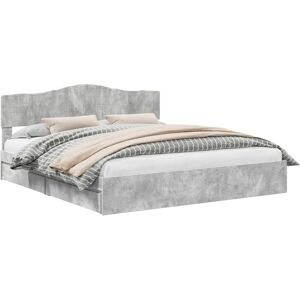 Storage Bed Concrete Grey 180 x 200 cm Engineered Wood vidaXL Storage Bed Concrete Grey 180 x 200 cm Engineered Wood vidaXL